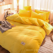 Color sólido espeso y cálido en invierno Bed Sita de cama con ropa de cama de edredón para cuna